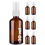 Afracam 30 ml Amber Sprey Kapaklı Beyaz Fısfıs Kolonya Dezenfektan Parfüm Cam Şişe (6)