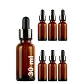 Afracam 30 ml Metal Kapaklı Damlalık Dropper Şişesi Serum 30 cc Cam Şişe 6 Adet (Siyah Kapak, Amber/Kahverengi)