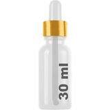 Afracam 30 ml Şeffaf Cam Damlalık Beyaz Serum Şişesi 30 cc Beyaz Altın Kapaklı Dropper Cam Şişe 1 Adet
