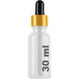 Afracam 30 ml Şeffaf Cam Damlalık Beyaz Serum Şişesi 30 cc Siyah Altın Kapaklı Dropper Cam Şişe 1 Adet