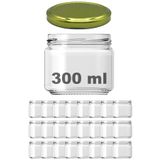 Afracam 300 ml Metal Gold Kapaklı Şeffaf Cam Kavanoz 24 Adet