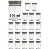 Afracam 350 ml Kavanoz Gümüş Derin Kapaklı 350 cc Şeffaf Reçel, Marmelat Cam Kavanoz Deep 20 Adet