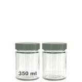 Afracam 350 ml Kavanoz Metal Derin Kapaklı 350 Cc Şeffaf Reçel, Marmelat Cam Kavanoz Deep 2 Adet (Gümüş Kapak)