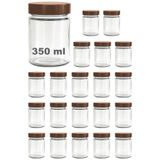 Afracam 350 ml Kavanoz Metal Derin Kapaklı 350 Cc Şeffaf Reçel, Marmelat Cam Kavanoz Deep 20 Adet (Bakır Kapak)