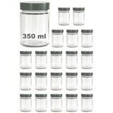 Afracam 350 ml Kavanoz Metal Derin Kapaklı 350 Cc Şeffaf Reçel, Marmelat Cam Kavanoz Deep 20 Adet (Gümüş Kapak)