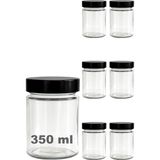 Afracam 350 ml Kavanoz Metal Derin Kapaklı 350 cc Şeffaf Reçel, Marmelat Cam Kavanoz Deep 6 Adet - Çok Renkli
