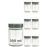 Afracam 350 ml Kavanoz Metal Derin Kapaklı 350 Cc Şeffaf Reçel, Marmelat Cam Kavanoz Deep 6 Adet (Gümüş Kapak)
