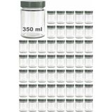 Afracam 350 ml Kavanoz Siyah Derin Kapaklı 350 cc Şeffaf Reçel, Marmelat Cam Kavanoz Deep 50 Adet