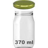 Afracam 370 cc Kavanoz Metal Gold Konserve Kapaklı 370 ml Şeffaf Cam Kavanoz 1 Adet