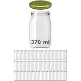Afracam 370 cc Kavanoz Metal Gold Konserve Kapaklı 370 ml Şeffaf Cam Kavanoz 40 Adet