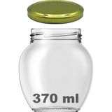 Afracam 370 cc Kavanoz Metal Gold Konserve Kapaklı 370 ml Şeffaf Yumurta Cam Kavanoz 1 Adet