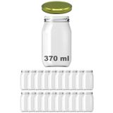Afracam 370 Ml Metal Gold Kapaklı Şeffaf Cam Kavanoz 20 Adet
