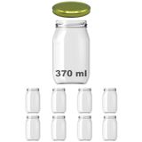 Afracam 370 Ml Metal Gold Kapaklı Şeffaf Cam Kavanoz 8 Adet