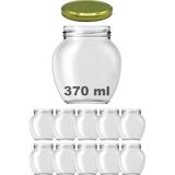 Afracam 370 ml Metal Gold Kapaklı Şeffaf Yumurta Cam Kavanoz 10 Adet