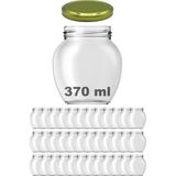 Afracam 370 ml Metal Gold Kapaklı Şeffaf Yumurta Cam Kavanoz 36 Adet