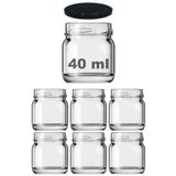 Afracam 40 ml Farklı Boyutlarda Kavanoz 40 cc Konserve Metal Kapaklı Cam Kavanoz 6 Adet (Şeffaf, 40 cc)