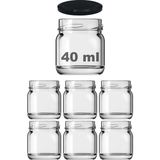 Afracam 40 ml Farklı Boyutlarda Kavanoz 40 cc Konserve Metal Kapaklı Cam Kavanoz 6 Adet (Şeffaf, - Çok Renkli