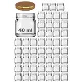 Afracam 40 ml Metal Gold Kapaklı 40 Cc Şeffaf Numune Cam Kavanoz Küçük 50 Adet