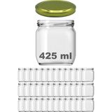 Afracam 425 ml Metal Gold Kapaklı Şeffaf Cam Kavanoz 36 Adet