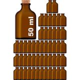 Afracam 50 ml Amber Kahverengi Şişe Mantar Tıpalı 50 Cc Hediyelik Nişan Süs Kolonya Cam Şişe 50 Adet
