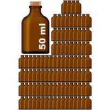 Afracam 50 ml Amber Kahverengi Şişe Mantar Tıpalı 50 Cc Hediyelik Nişan Süs Kolonya Cam Şişe 99 Adet