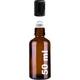 Afracam 50 Ml Çelik Roll On Şişesi 50 Cc Sızdırmaz Siyah Kapaklı Amber Cam Şişe 1 Adet - Kahverengi