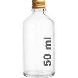 Afracam 50 ml Metal Gold Kapaklı Hediyelik Şat Şişesi 50 cc Kolonya Koku Süs Shot Cam Şişe 1 Adet