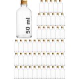 Afracam 50 ml Metal Gold Kapaklı Hediyelik Şat Şişesi 50 cc Kolonya Koku Süs Shot Cam Şişe 50 Adet