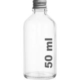 Afracam 50 ml Metal Gümüş Kapaklı Hediyelik Şat Şişesi 50 cc Kolonya Koku Süs Shot Cam Şişe 1 Adet