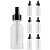 Afracam 50 ml Şeffaf Cam Damlalıklı Serum Şişesi 50 Cc Sızdırmaz Siyah Metal Kapaklı Dropper Cam Şişe 6 Adet