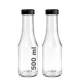 Afracam 500 ml Sütun Cam Şişe Meşrubat, Meyve Suyu, Limonata Şişesi 500 cc Metal Kapaklı 2 Adet