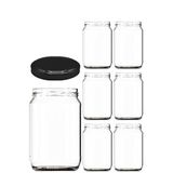 Afracam 720 ml Şeffaf Cam Kavanoz 720 cc Konserve Metal Kapaklı Cam Kavanoz 6 Adet (Şeffaf, 720cc)