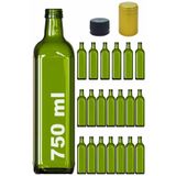 Afracam 750 ml Yeşil Maraska Kilitli Yağdanlık Kapaklı Ve Kapüşonlu Köşeli 750 Cc Boş Cam Şişe 20 Adet