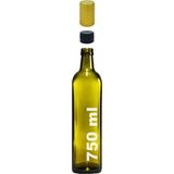 Afracam 750 ml Yeşil Maraska Kilitli Yağdanlık Kapaklı ve Kapüşonlu Köşeli 750 cc Cam Şişe 1 Adet