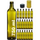 Afracam 750 ml Yeşil Maraska Kilitli Yağdanlık Kapaklı ve Kapüşonlu Köşeli 750 cc Cam Şişe 20 Adet