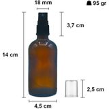 Afracam Amber 100 Ml Kapaklı Sprey Dezenfektan Cam Şişe 6 Adet Siyah