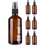 Afracam Amber 50 Ml Kapaklı Sprey Dezenfektan Cam Şişe 6 Adet Siyah