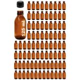 Afracam Amber Ecza Şişesi, 125 ml, Kahverengi Cam, Plastik Contalı Kilit Kapak, Hava ve Sıvı Sızdırmaz, 28mm Ağız Çaplı, Parfüm Demlemek İçin Uygun, 86 Adet (125 ml, Siyah Kapak)