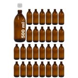 Afracam Amber Ecza Şişesi, 500 ml, Kahverengi Cam, Plastik Contalı Kilit Kapak, Hava ve Sıvı Sızdırmaz, 28mm Ağız Çaplı, Parfüm Demlemek İçin Uygun, 28 Adet (500 ml, Beyaz Kapak)