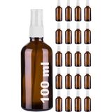 Afracam Amber Kapaklı Beyaz Cam Şişe 20x100 ml Sprey Fısfıs Dezenfektan Kolonya