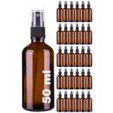 Afracam Amber Kapaklı Siyah Cam Şişe 30x50 ml Sprey Fısfıs Dezenfektan Kolonya