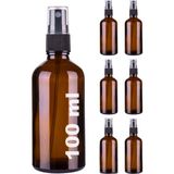 Afracam Amber Kapaklı Siyah Cam Şişe 6x100 ml Sprey Fısfıs Dezenfektan Kolonya