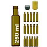 Afracam Dorika Yeşil 250 ml Kilitli Kapaklı ve Kapüşonlu Boş Cam Şişe 16 Adet