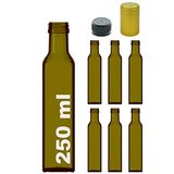 Afracam Kalın Cam Şişe Seti, 250 ml, Yağdanlık Akıtıcılı Kapaklı, Yağlık ve Sirkelik, Kapüşonlu, 6 Adet, Yeniden Kullanılabilir (Yeşil, Maraska (Kare))