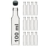 Afracam Maraska Şeffaf 100 ml Sızdırmaz Kapaklı Boş Cam Şişe 12 Adet
