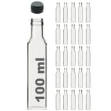 Afracam Maraska Şeffaf 100 ml Sızdırmaz Kapaklı Boş Cam Şişe 25 Adet