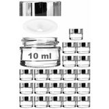 Afracam Mini Şeffaf Cam Kavanoz, 10 ml Hacimli, Sızdırmaz Aynalı Kapaklı, Krem ve Kozmetik Saklama Kutusu, Lip Balm 1 Adet