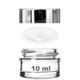 Afracam Mini Şeffaf Cam Kavanoz, 10 ml Hacimli, Sızdırmaz Aynalı Kapaklı, Krem ve Kozmetik Saklama Kutusu, Lip Balm 2 Adet