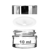 Afracam Mini Şeffaf Cam Kavanoz, 10 ml Hacimli, Sızdırmaz Aynalı Kapaklı, Krem ve Kozmetik Saklama Kutusu, Lip Balm 20 Adet