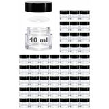 Afracam Mini Şeffaf Cam Kavanoz, 10 ml Hacimli, Sızdırmaz Kapaklı, Krem ve Kozmetik Saklama Kutusu, Lip Balm 48 Adet